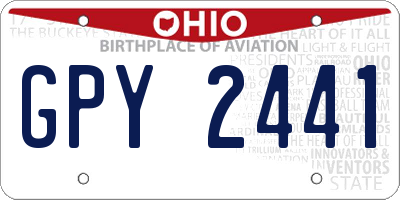 OH license plate GPY2441