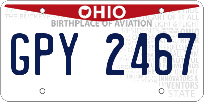 OH license plate GPY2467