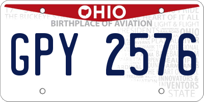 OH license plate GPY2576