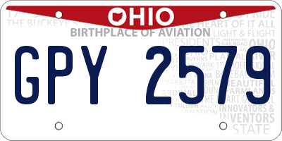 OH license plate GPY2579