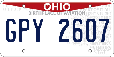 OH license plate GPY2607