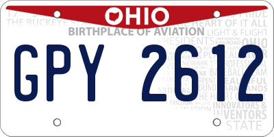 OH license plate GPY2612