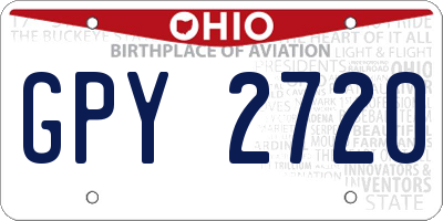 OH license plate GPY2720