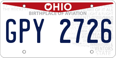 OH license plate GPY2726