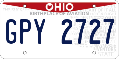 OH license plate GPY2727