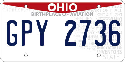 OH license plate GPY2736