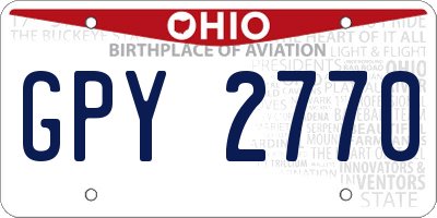OH license plate GPY2770