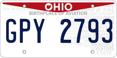 OH license plate GPY2793