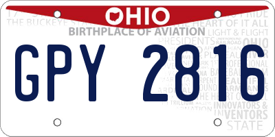 OH license plate GPY2816