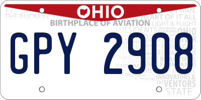 OH license plate GPY2908