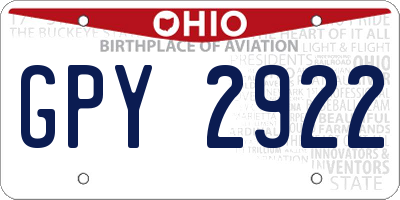 OH license plate GPY2922