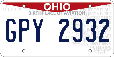OH license plate GPY2932