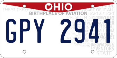 OH license plate GPY2941