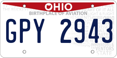 OH license plate GPY2943