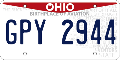 OH license plate GPY2944