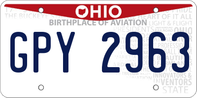 OH license plate GPY2963