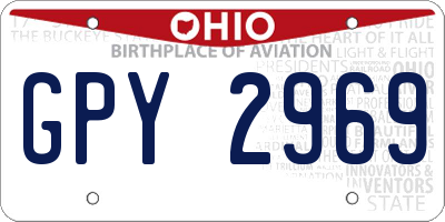 OH license plate GPY2969