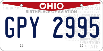 OH license plate GPY2995