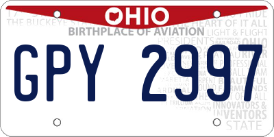 OH license plate GPY2997