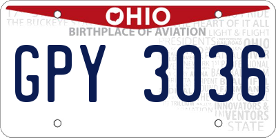 OH license plate GPY3036