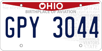 OH license plate GPY3044