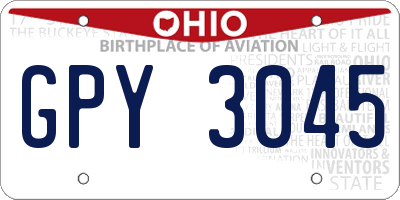 OH license plate GPY3045
