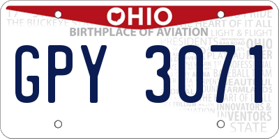 OH license plate GPY3071