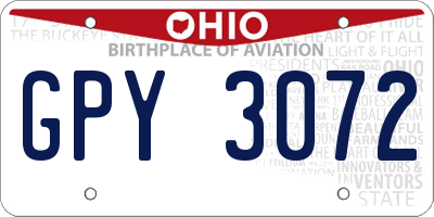 OH license plate GPY3072