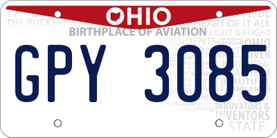 OH license plate GPY3085