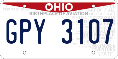 OH license plate GPY3107