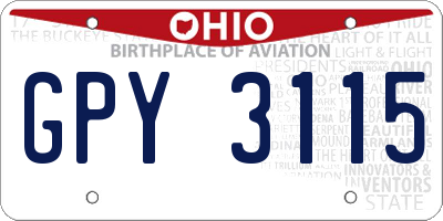 OH license plate GPY3115