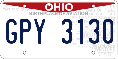 OH license plate GPY3130