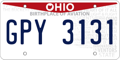 OH license plate GPY3131