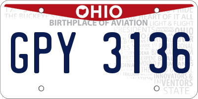 OH license plate GPY3136