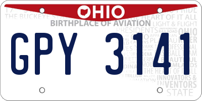 OH license plate GPY3141
