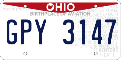 OH license plate GPY3147