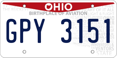 OH license plate GPY3151
