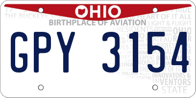 OH license plate GPY3154