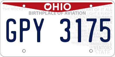 OH license plate GPY3175