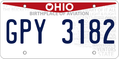 OH license plate GPY3182