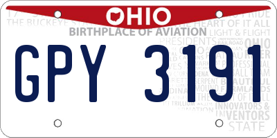 OH license plate GPY3191
