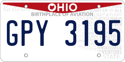 OH license plate GPY3195