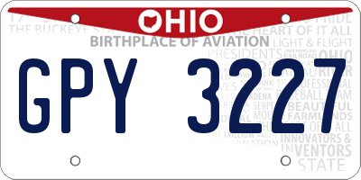OH license plate GPY3227