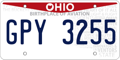 OH license plate GPY3255