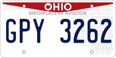 OH license plate GPY3262