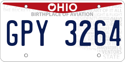 OH license plate GPY3264