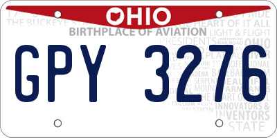 OH license plate GPY3276