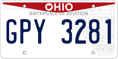 OH license plate GPY3281