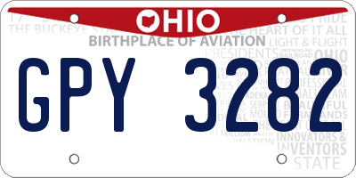 OH license plate GPY3282