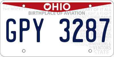 OH license plate GPY3287